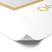 Rosa Boho-Blumen- und Gold-Glitter-Hochzeit Poster (Ecke)