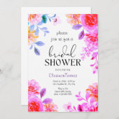 Rosa-boho-Blumendusche Einladung (Vorne/Hinten)