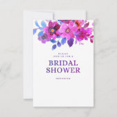 Rosa boho blumengeschmücktes Brautparty Einladung (Rückseite)