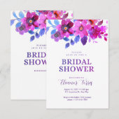 Rosa boho blumengeschmücktes Brautparty Einladung (Vorne/Hinten)