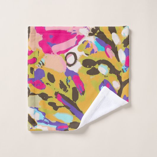 Rosa Boho Blumeni Badhandtuch Set (Waschlappen)