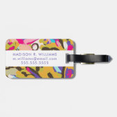 Rosa Boho Blumeni Gepäckanhänger (Rückseite horizontal)