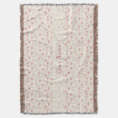 Rosa Boho Blumenmuster personalisiert Decke (Vorderseite Vertikal)