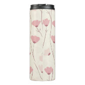 Rosa Boho Blumenmuster personalisiert Thermosbecher (Rückseite)