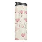 Rosa Boho Blumenmuster personalisiert Thermosbecher (Nach rechts gedreht)