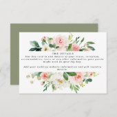 Rosa-Boho Blumenzettel Begleitkarte (Vorne/Hinten)