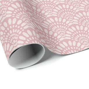 Rosa Boho-Fächer-Muster sanfte Wasserfarben Geschenkpapier