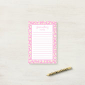 Rosa Boho-Frühlingsgänseblümchen Post-it Klebezettel (Auf Schreibtisch)