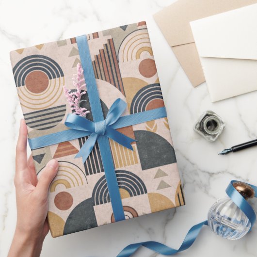Rosa Boho-Geometrie-Geschenkpapier Geschenkpapier (Schenken)