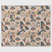 Rosa Boho-Geometrie-Geschenkpapier Geschenkpapier (Flach)