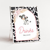 Rosa Boho Highland Kuh Drinks Poster