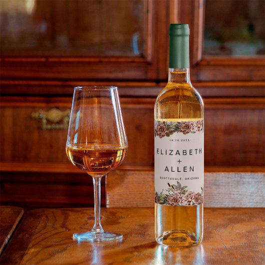 Rosa Boho Kernbrenner verzaubert beim Hochzeitsgla Weinetikett