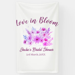 rosa boho Liebe in Blüte Brautparty Name Retro Banner
