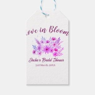 rosa boho Liebe in Blüte Brautparty Name Retro Geschenkanhänger
