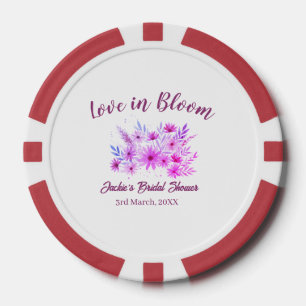 rosa boho Liebe in Blüte Brautparty Name Retro Pokerchips