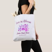 rosa boho Liebe in Blüte Brautparty Name Retro Tasche (Von Nahem)