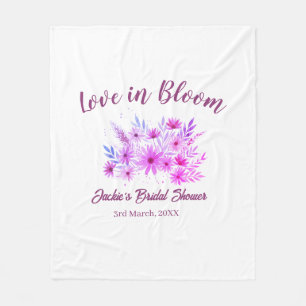 rosa boho Liebe in Blüten Brautparty-Name Retro Fleecedecke