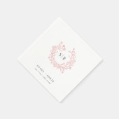 Rosa Boho-Ornament-Monogramm-Hochzeit Serviette (Ecke)