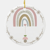 Rosa Boho Regenbogen Arch Baum Ornament (Hinten)