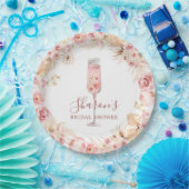 Rosa Boho Rose Soiree Brautparty Papierplatte Pappteller (Party)