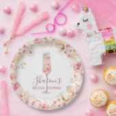 Rosa Boho Rose Soiree Brautparty Papierplatte Pappteller (Party)