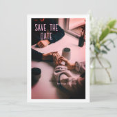 rosa Boho Save-the-Date-QR-Code mit Webseitenname Einladung (Stehend Vorderseite)