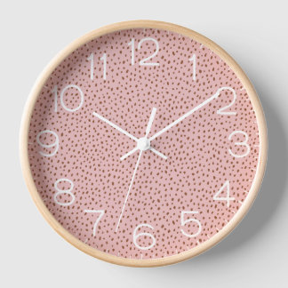 Rosa & Boho Terracotta Brown Dots Monogramm Uhr