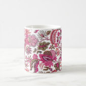 Rosa Boho Vintage Blumenmonogramm Kaffeetasse (Mittel)