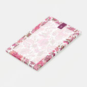 Rosa Boho Vintage Blumenmonogramm Post-it Klebezettel (angewinkelt)