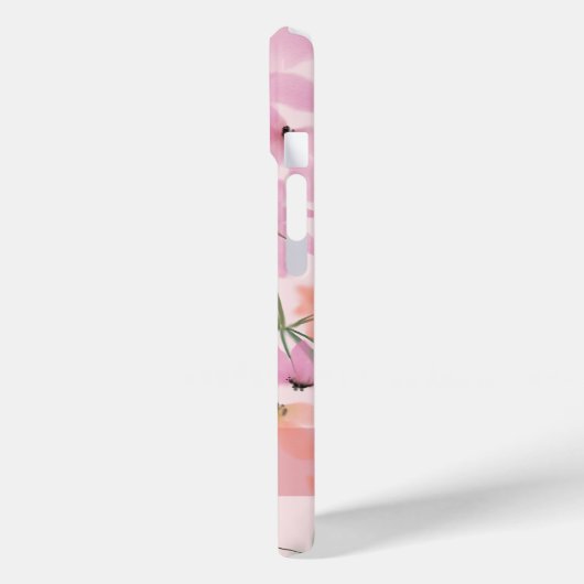 Rosa Boho Wildblume Meadow Monogram Case-Mate iPhone Hülle (Rückseite / Links)