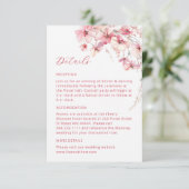Rosa Boho Wildblumen Details Beilagekarte Begleitkarte (Stehend Vorderseite)