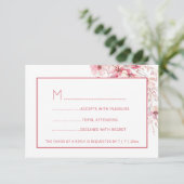 Rosa Boho Wildblumen RSVP Karte (Stehend Vorderseite)