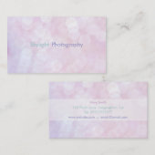 Rosa Bokeh Fotografie-Visitenkarten Visitenkarte (Vorne/Hinten)