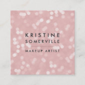 Rosa Bokeh Square Quadratische Visitenkarte (Vorderseite)