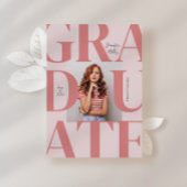 Rosa Bold Moderner Klassischer Foto Abschluss Einladung