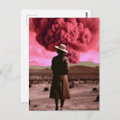 Rosa Bombe rauchen Vintage Dystopie Postkarte (Vorne/Hinten)