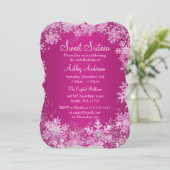 Rosa Bonbon 16 Einladung (Stehend Vorderseite)