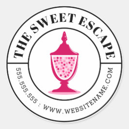 Rosa BonbonBuffet Kurviger Text Runder Aufkleber