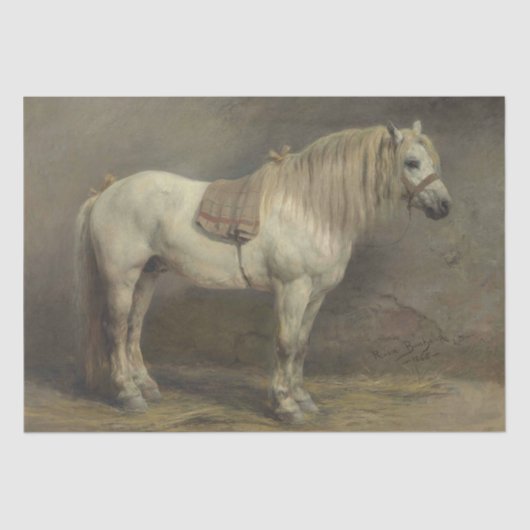 Rosa Bonheur | Graues Pferd in Stable Seidenpapier (Vorderseite)