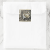 Rosa Bonheur im Studio Quadratischer Aufkleber (Tasche)