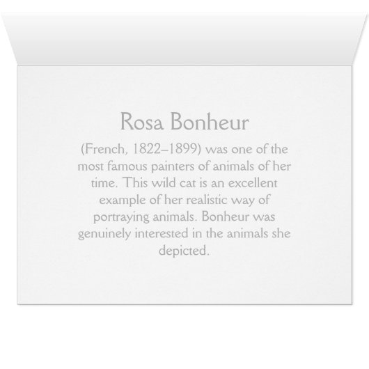 Rosa Bonheur, junge Wildkatze CC0481 (Innenansicht Horizontal (Unten))