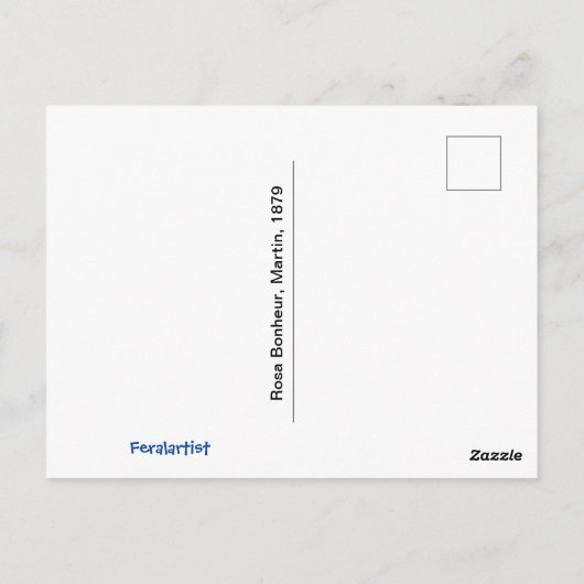 Rosa Bonheur, Martin, ein Hund, schöne Kunst, Postkarte (Rückseite)