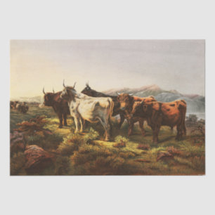 Rosa Bonheur Nachmittag - Vormittag im Hochland Seidenpapier
