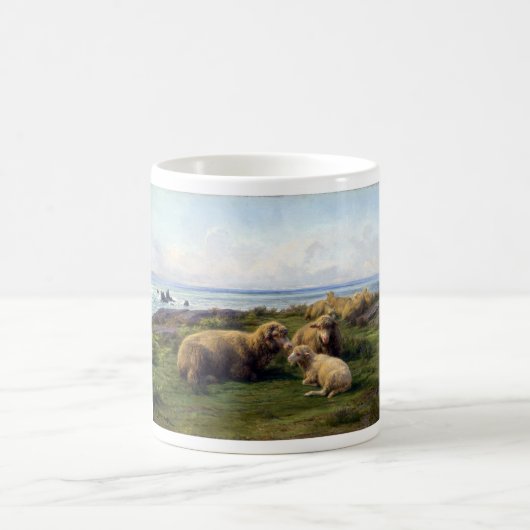 Rosa Bonheur Schafe am Meer Kaffeetasse (Mittel)