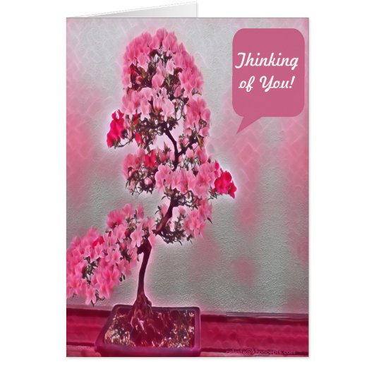 Rosa Bonsai Tree Grußkarte (Vorne)