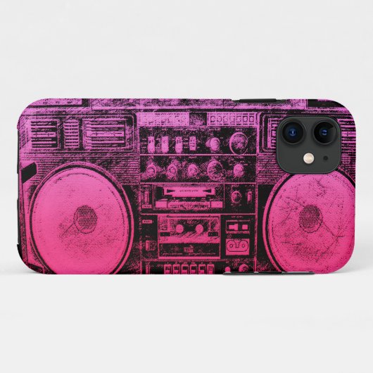 Rosa boombox Case-Mate iPhone hülle (Rückseite (Horizontal))