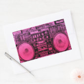 rosa boombox rechteckiger aufkleber (Umschlag)