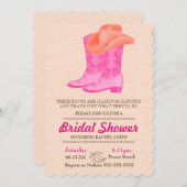Rosa Boot Cowgirl Country Bridal Dusche Einladung (Vorne/Hinten)