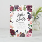 Rosa, Bordeaux, + Feigenfarbenfloral und Skript (Stehend Vorderseite)