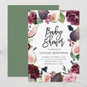 Rosa, Bordeaux, + Feigenfarbenfloral und Skript (Vorne/Hinten)